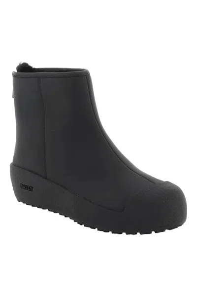 Bally Midnight Blue Leather Bernina Boots In Black