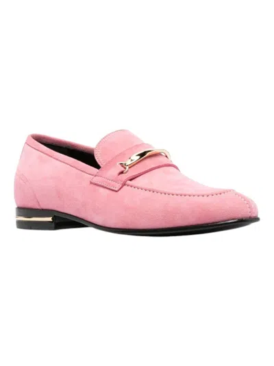 Bally Pink Genos Buckle-embellished Loafers In Pink