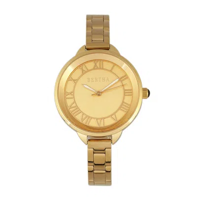 Bertha Madison Sunray Dial Bracelet Watch In Gold