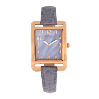 Bertha Marisol Swiss Mop Leather-band Watch In Purple