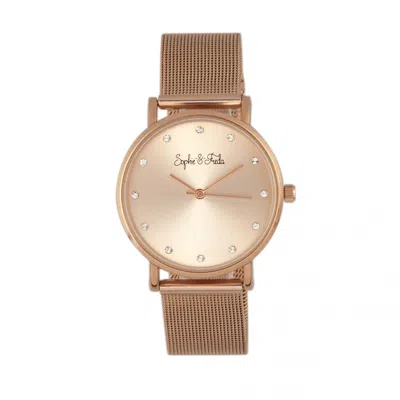 Sophie And Freda Savannah Mesh Bracelet Watch With Swarovski Crystals In Multi