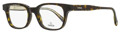 Omega Men's Rectangular Eyeglasses Om5004h 052 Dark Havana/crystal 52mm In Multi