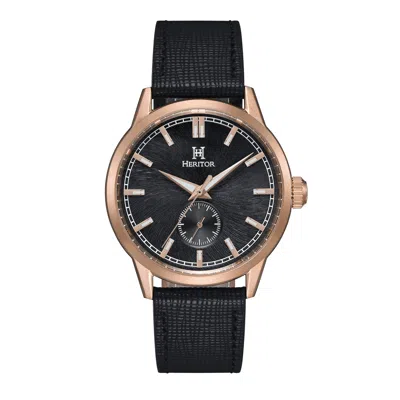 Heritor Automatic Argento Leather-band Watch In Multi