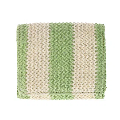Buxton Women's Striped Straw Vegan Leather Medium Trifold In Green