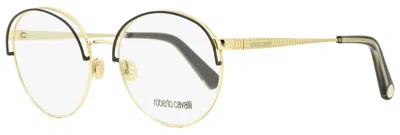 Roberto Cavalli Women's Oval Eyeglasses Rc5084 032 Gold/black 54mm In Multi