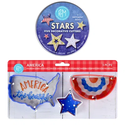R & M International R & M Internatioanl Patriotic Cookie Cutter Set In Silver