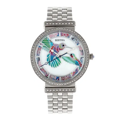 Bertha Emily Mother-of-pearl Bracelet Watch In Silver