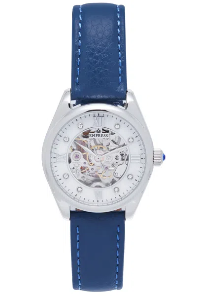 Empress Magnolia White Dial Ladies Watch Empem3604 In Blue