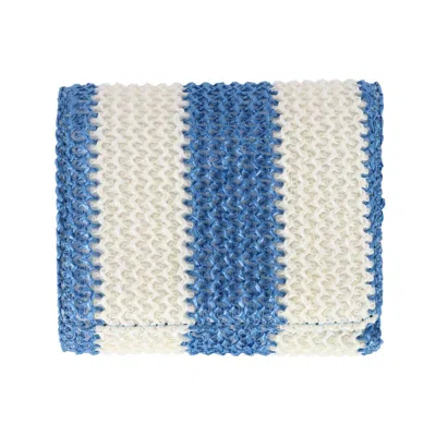 Buxton Women's Striped Straw Vegan Leather Medium Trifold In Blue