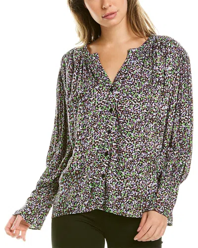 Garrie B Moss Crepe Top In Purple