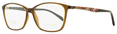 Pucci Women's Rectangular Eyeglasses Ep5009 048 Brown 54mm In Multi