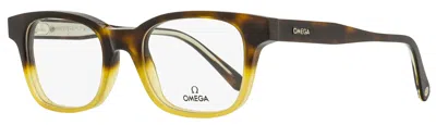 Omega Men's Rectangular Eyeglasses Om5004h 056 Havana-honey/crystal 52mm In Multi