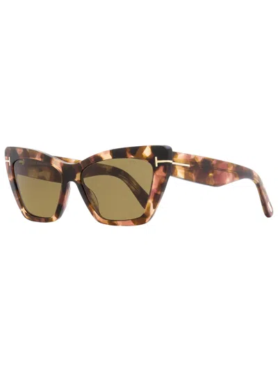 Tom Ford Women's Cat Eye Sunglasses Tf871 Wyatt 55j Rose Havana 56mm In Multi