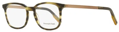 Ermenegildo Zegna Men's Rectangular Eyeglasses Ez5143 055 Striped Brown/bronze 53mm In Multi