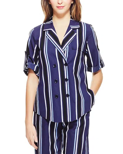 Pearl By Lela Rose Striped Camp Shirt In Multi