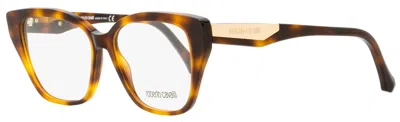 Roberto Cavalli Women's Square Eyeglasses Rc5083 Orciano 052 Havana/gold 53mm In Multi