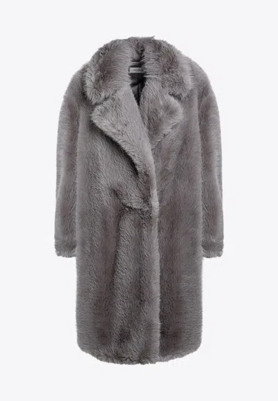 Sportmax Long-sleeved Coat In Gray