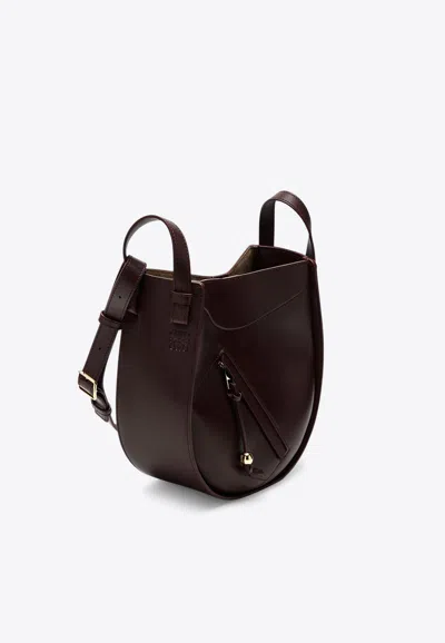 Loewe Small Hammock Leather Crossbody Bag In Burgundy