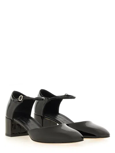 Aeyde Black Magda Leather Mary-jane Heels
