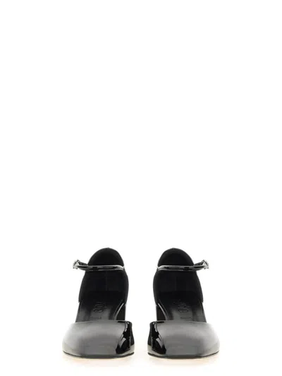 Aeyde Black Magda Leather Mary-jane Heels