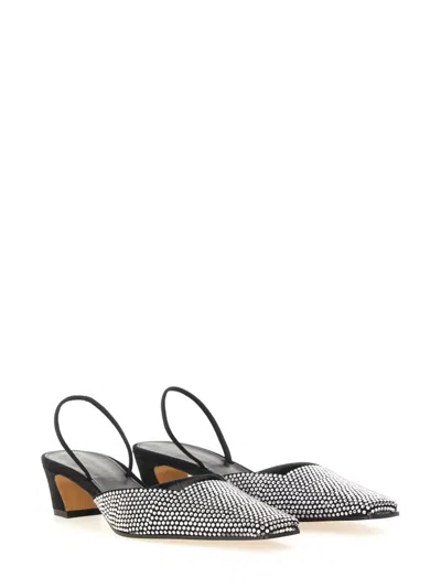 Khaite Roosevelt Crystal-embellished Leather Slingback Pumps
