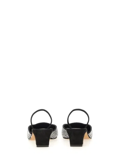 Khaite Roosevelt Crystal-embellished Leather Slingback Pumps