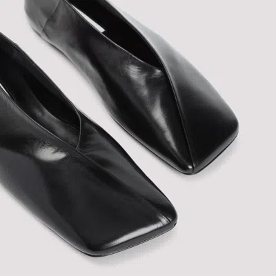 Jil Sander Woman Ballet Flats Black Size 10 Soft Leather In Black