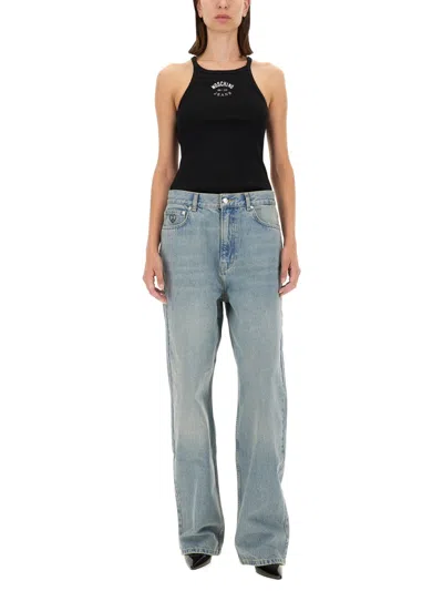 Moschino Jeans Cotton Blend Logo Tank Top