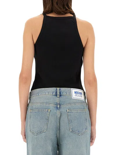 Moschino Jeans Cotton Blend Logo Tank Top