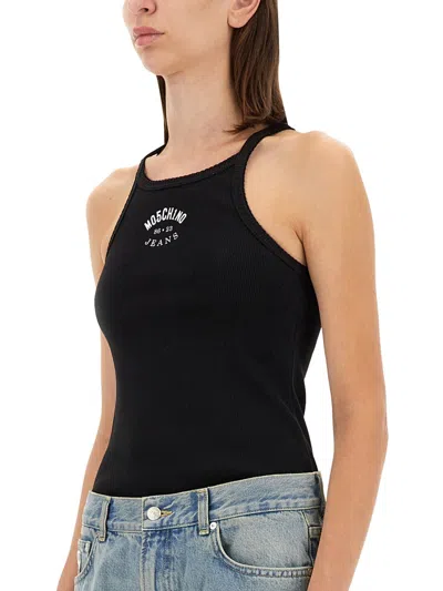 Moschino Jeans Cotton Blend Logo Tank Top