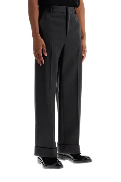 Valentino Garavani Charcoal Wool Pant In Black
