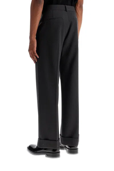 Valentino Garavani Charcoal Wool Pant In Black