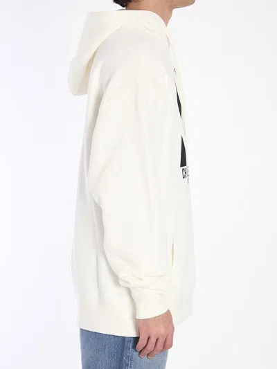 Valentino Garavani White Cotton Sweatshirt In Beige