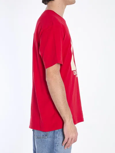 Valentino Crewneck Graphic Print T-shirt Logo In Red