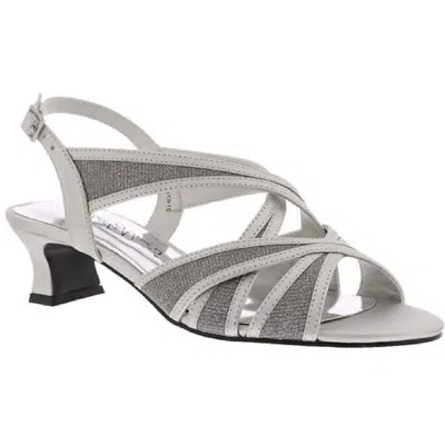 Easy Street Tristen Womens Metallic Ankle Strap Kitten Heels In Multi