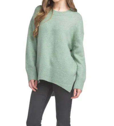 Papillon Ribbed Sweater In Green In Green