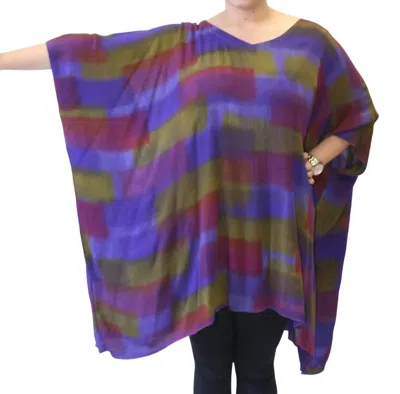 Modesce Hand Painted Katie Poncho Tunic In Strata Purple In Multi