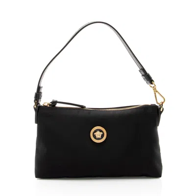 Versace Nylon Medusa Tribute Flat Pouch In Black