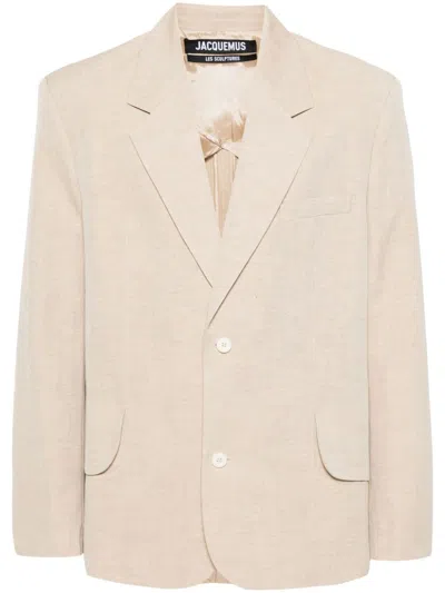 Jacquemus La Veste Titolo Blazer Jacket In Neutral