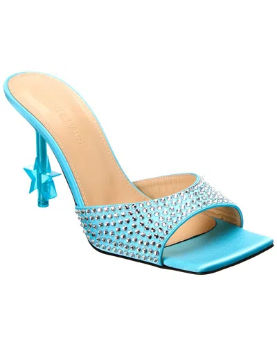Mach&mach Crystal-embellished Star Satin Mule In Blue