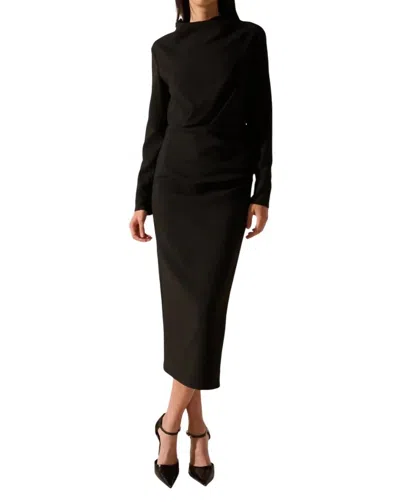 Oscar The Collection Cascada Dress In Black In Black