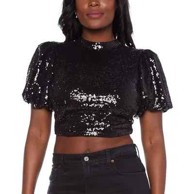 Alex & Sophia Juniors Womens Sequin Open Back Blouse In Multi