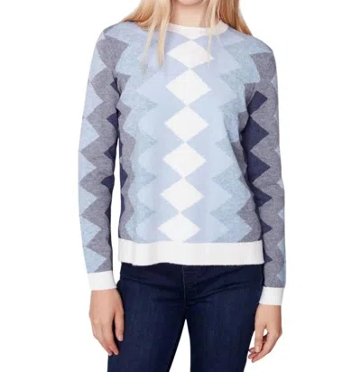 Charlie B Plushy Zig Zag Sweater In Snowflake In Grey