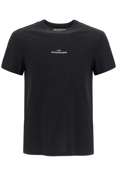 Maison Margiela Distorted Logo T-shirt In Black
