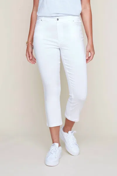 Renuar Cropped Boot Leg Pants In White In White