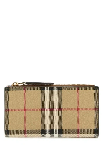 Burberry Women Printed Canvas Wallet In Multicolor