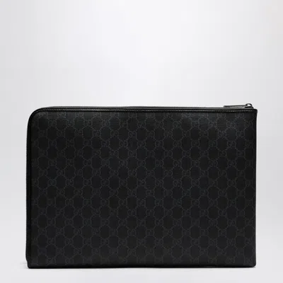 Gucci Medium Black Gg Supreme Fabric Briefcase Men In Black