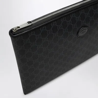 Gucci Medium Black Gg Supreme Fabric Briefcase Men In Black
