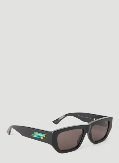 Bottega Veneta Rectangular Frame Sunglasses In Black