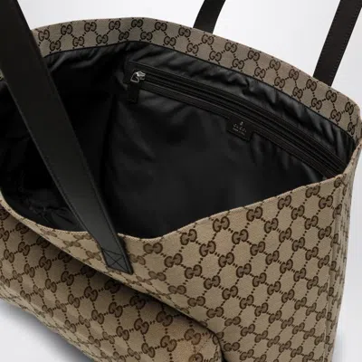 Gucci Large Shopping Bag In Gg Fabric In Cream